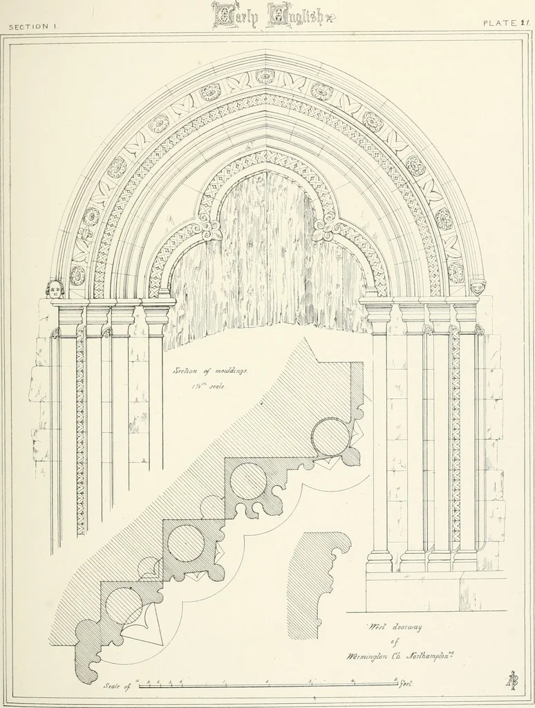 An illustration from An analysis of Gothick architecture ;, 1847, leaf 182