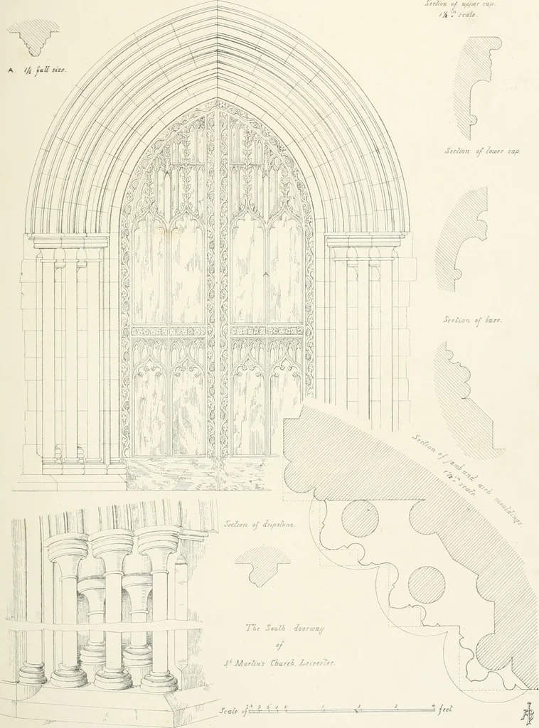 An illustration from An analysis of Gothick architecture ;, 1847, leaf 186