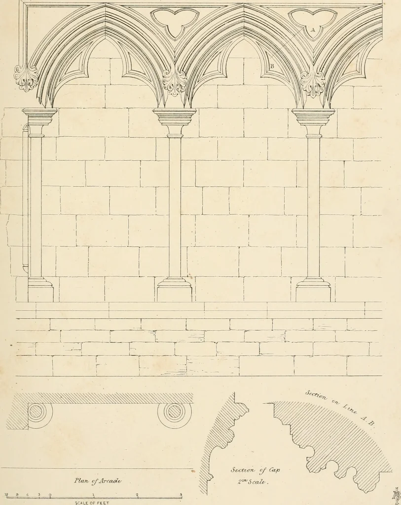 An illustration from An analysis of Gothick architecture ;, 1847, leaf 196