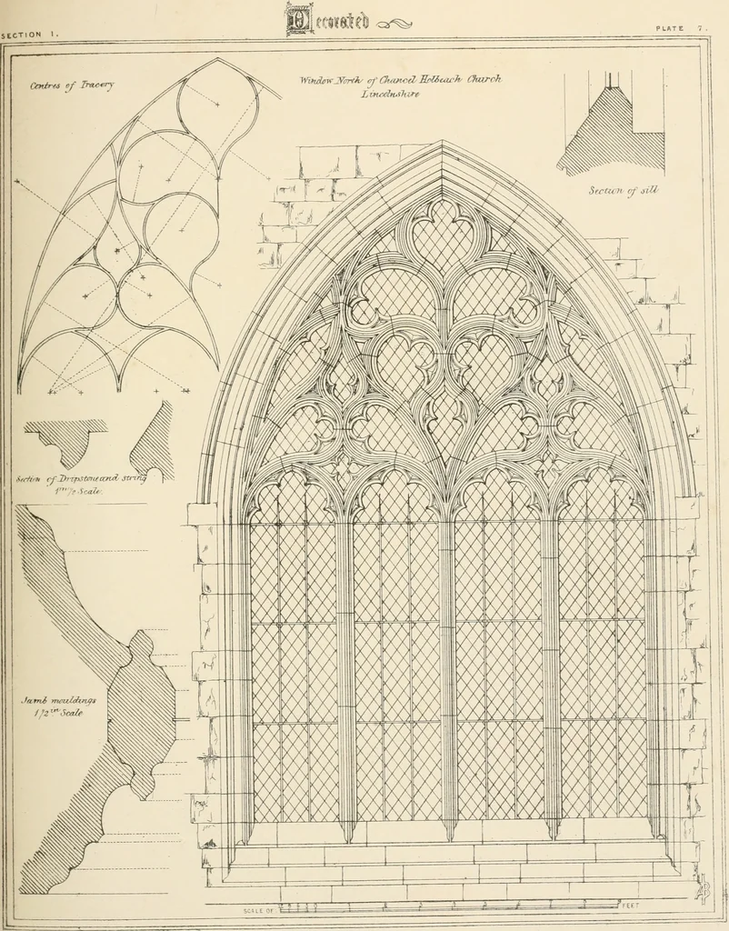 An illustration from An analysis of Gothick architecture ;, 1847, leaf 210