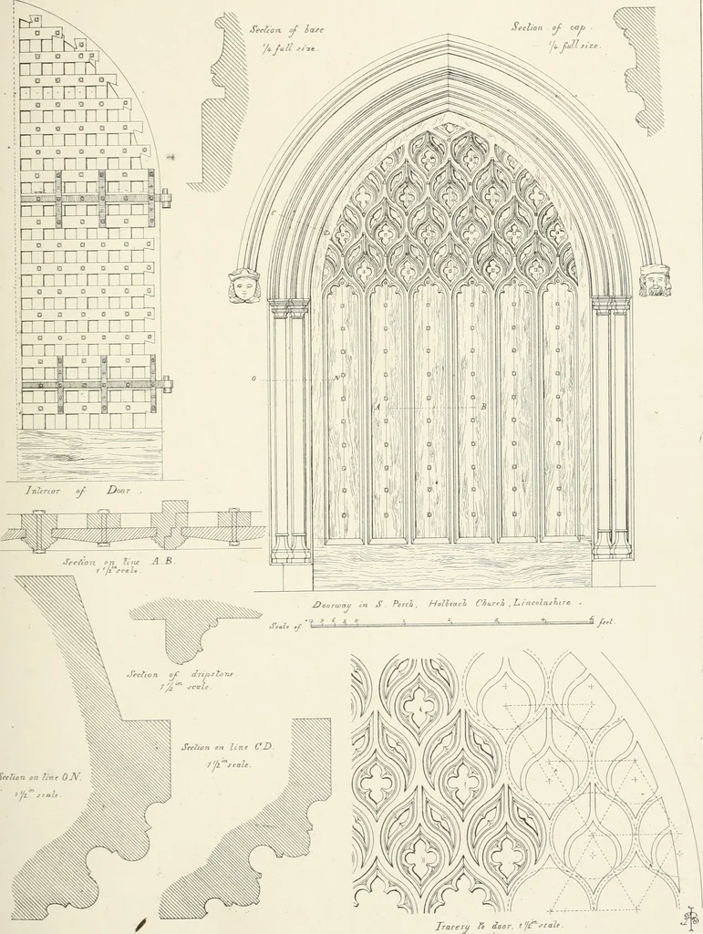 An illustration from An analysis of Gothick architecture ;, 1847, leaf 216