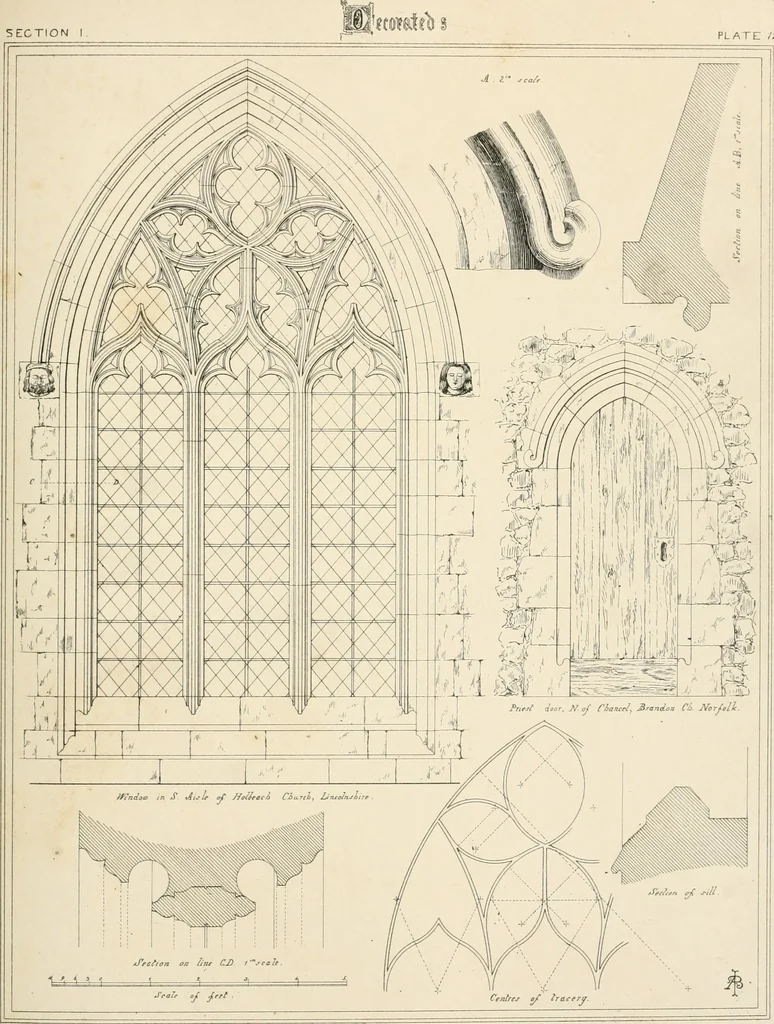 An illustration from An analysis of Gothick architecture ;, 1847, leaf 220