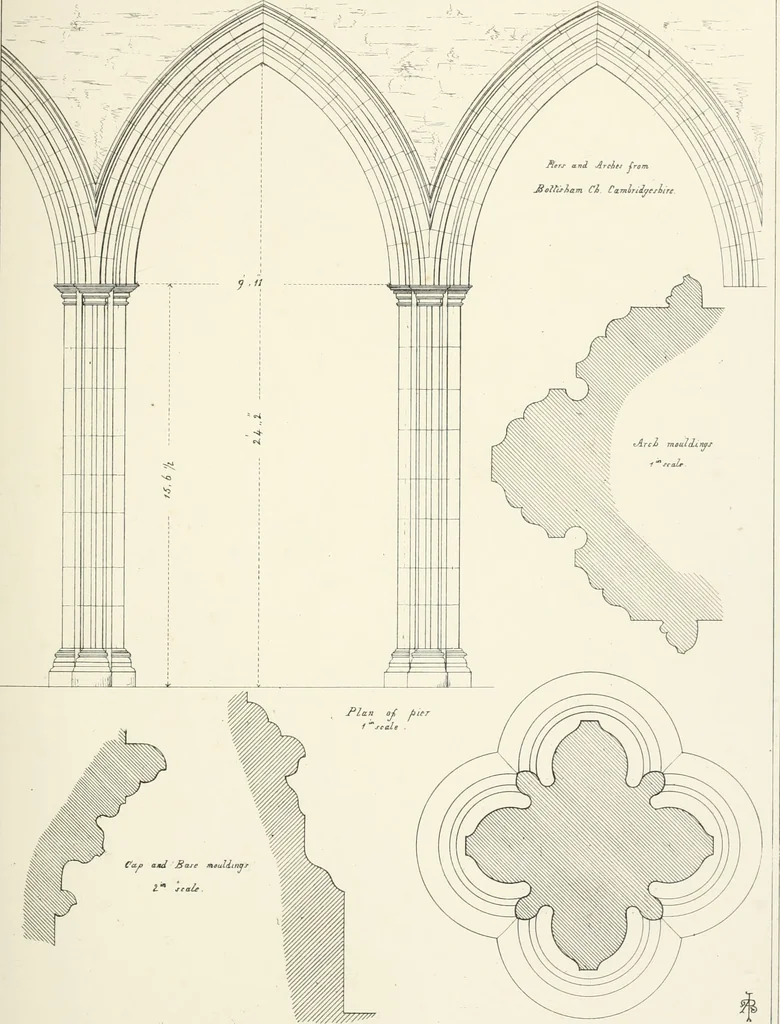 An illustration from An analysis of Gothick architecture ;, 1847, leaf 228