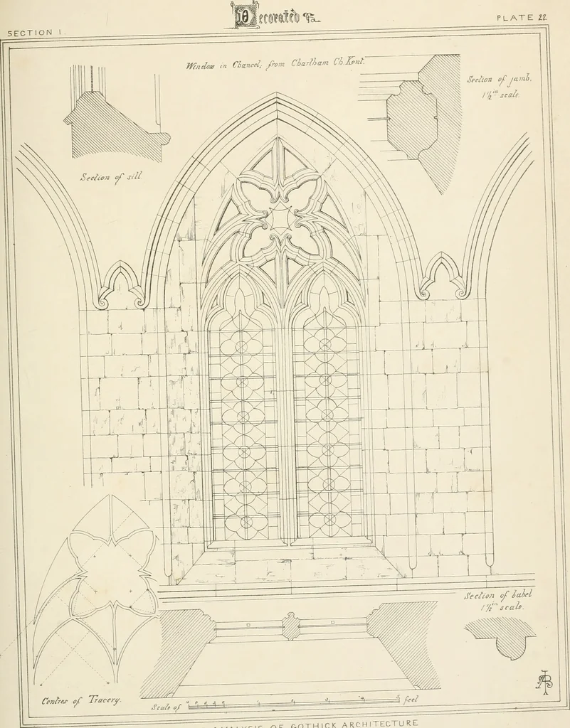 An illustration from An analysis of Gothick architecture ;, 1847, leaf 240
