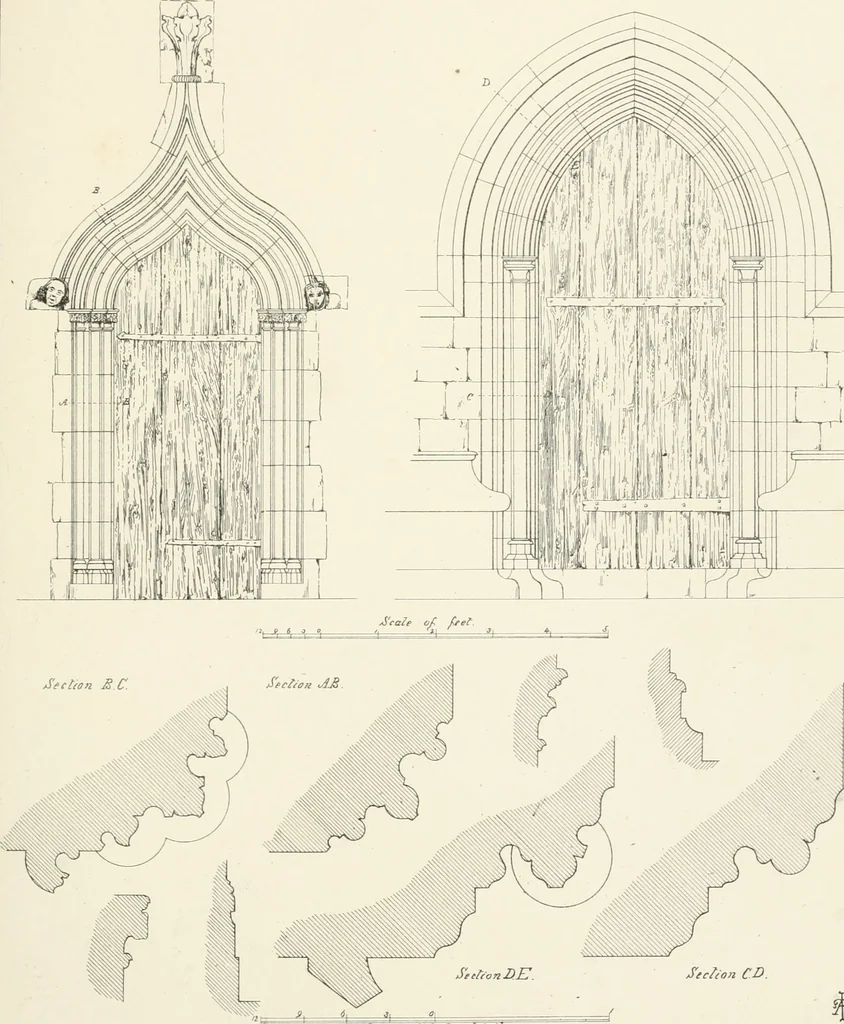 An illustration from An analysis of Gothick architecture ;, 1847, leaf 242