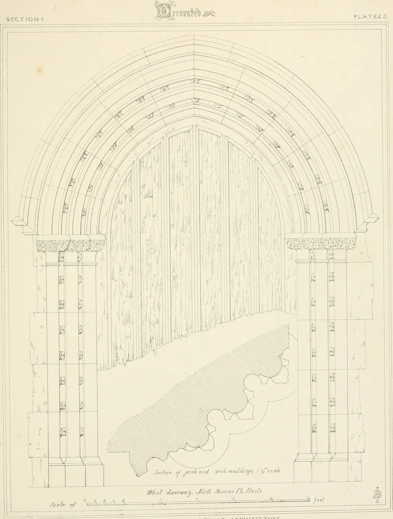An illustration from An analysis of Gothick architecture ;, 1847, leaf 244