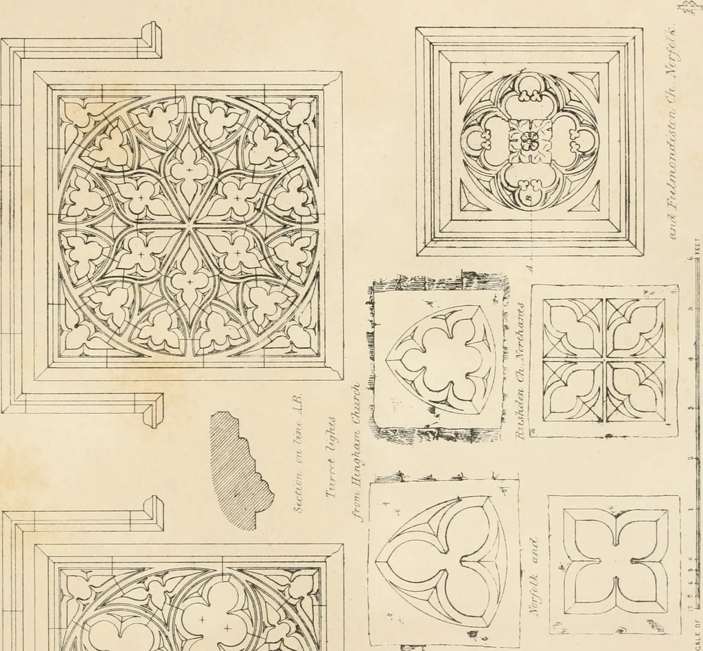 An illustration from An analysis of Gothick architecture ;, 1847, leaf 266