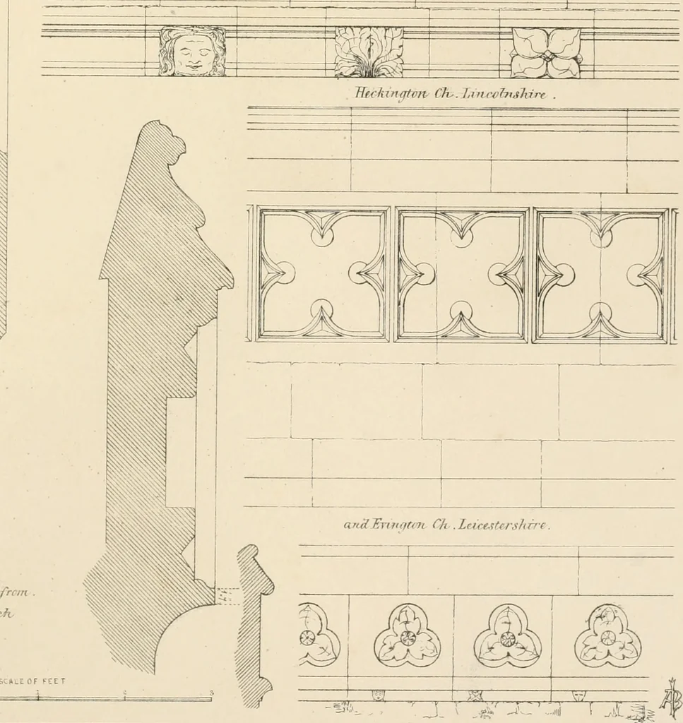 An illustration from An analysis of Gothick architecture ;, 1847, leaf 268