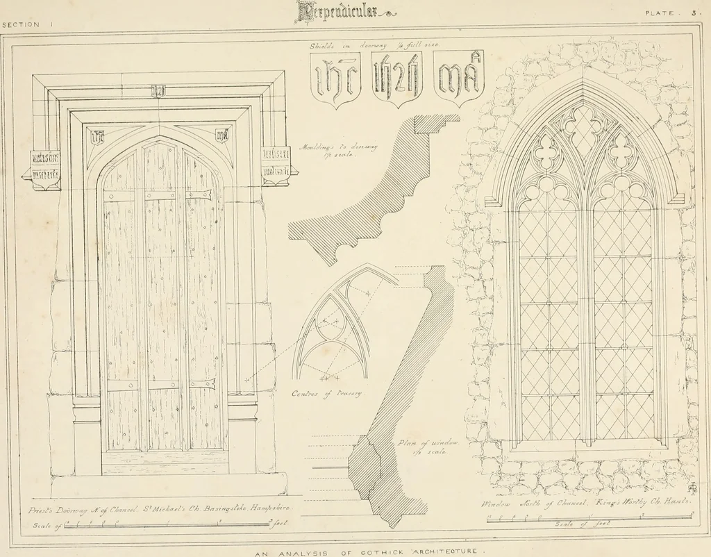 An illustration from An analysis of Gothick architecture ;, 1847, leaf 10
