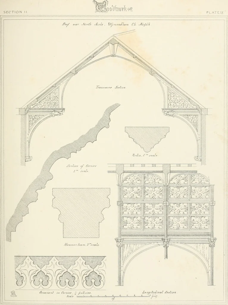 An illustration from An analysis of Gothick architecture ;, 1847, leaf 100