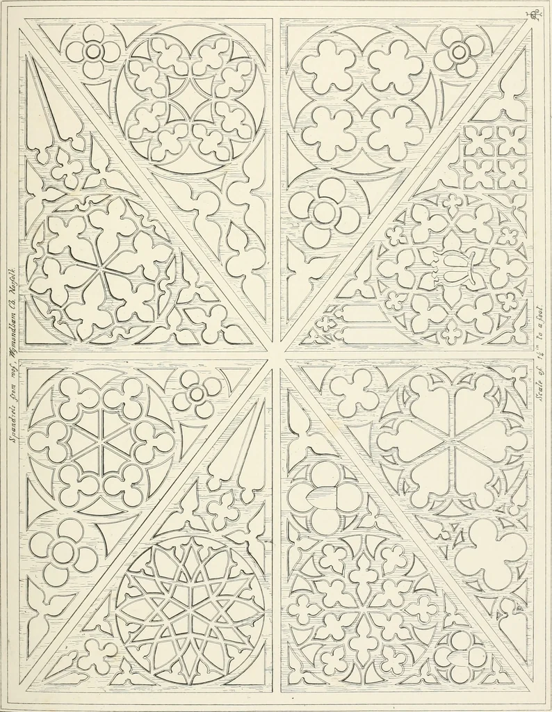 An illustration from An analysis of Gothick architecture ;, 1847, leaf 102