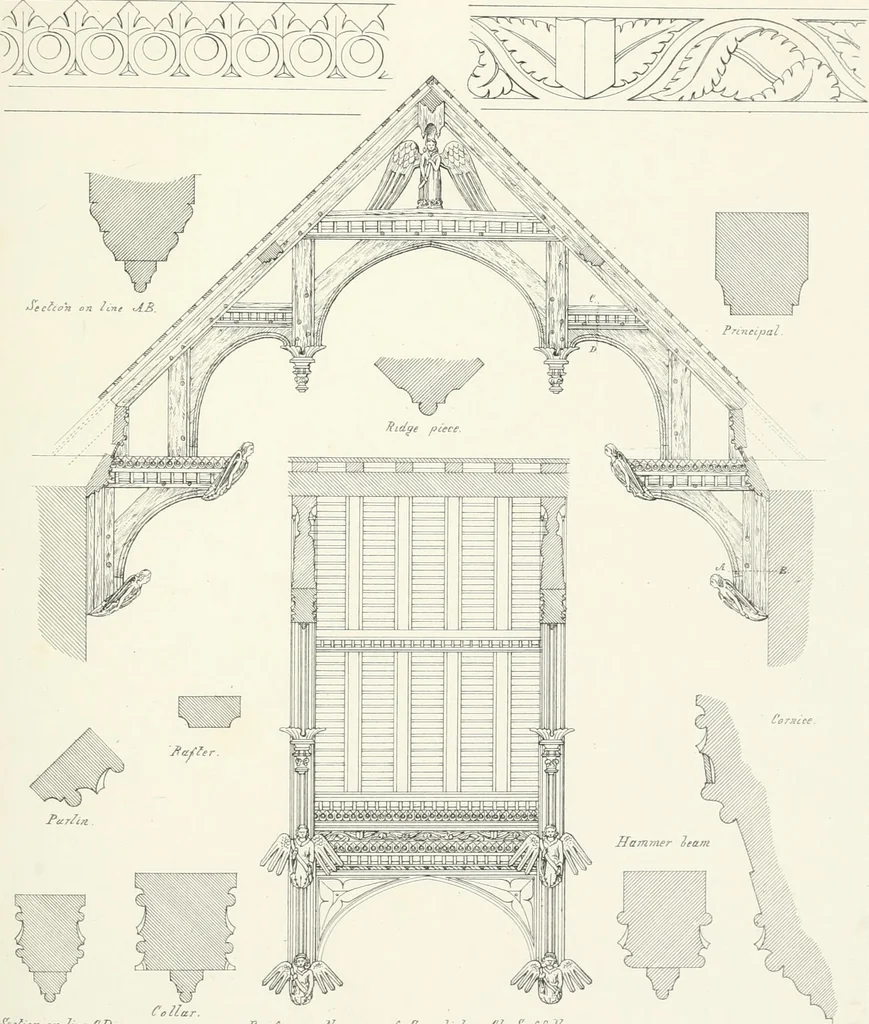 An illustration from An analysis of Gothick architecture ;, 1847, leaf 118