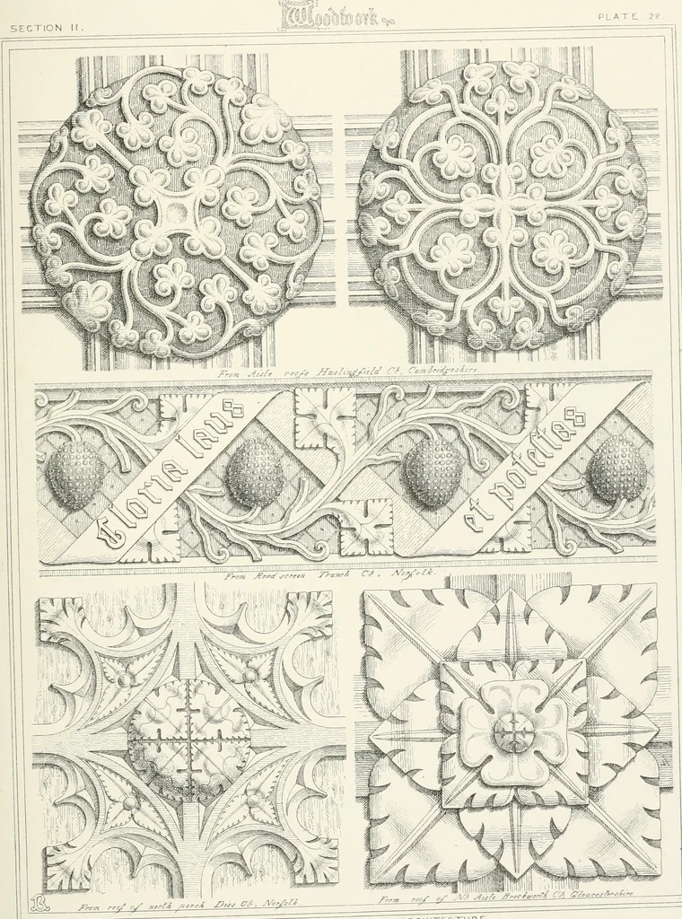 An illustration from An analysis of Gothick architecture ;, 1847, leaf 120