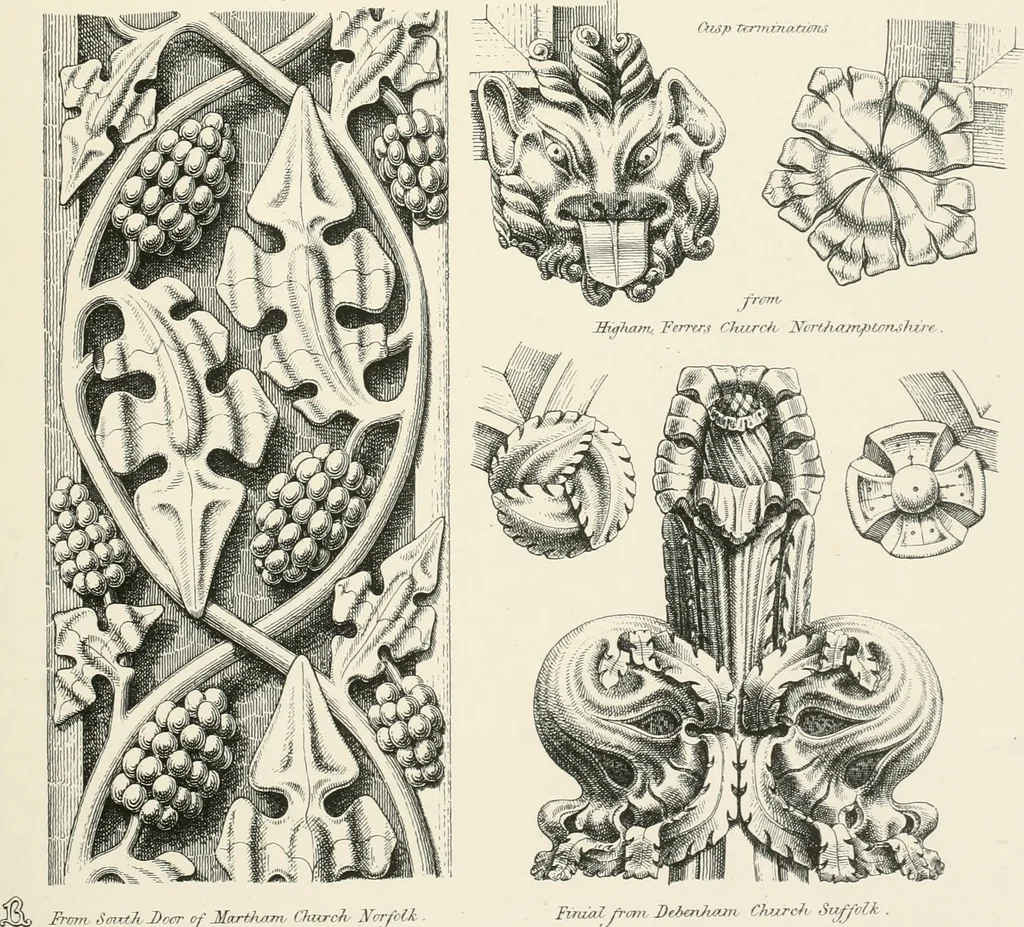 An illustration from An analysis of Gothick architecture ;, 1847, leaf 124