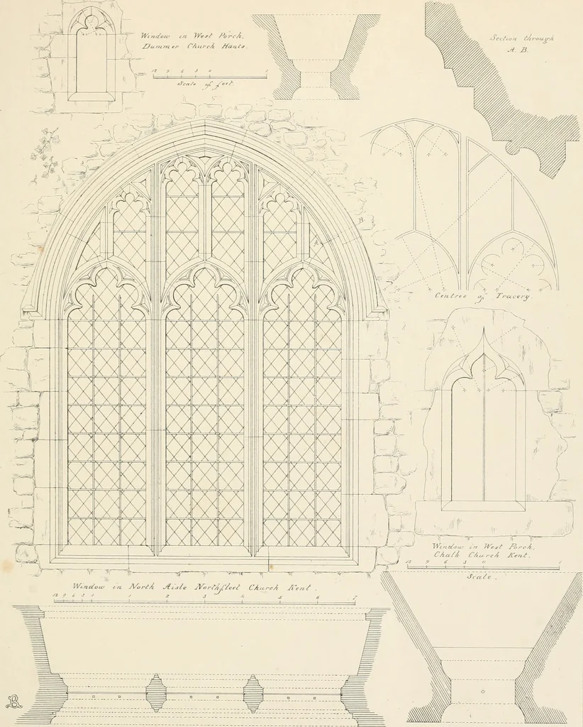 An illustration from An analysis of Gothick architecture ;, 1847, leaf 14