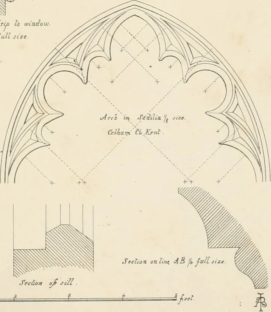 An illustration from An analysis of Gothick architecture ;, 1847, leaf 24