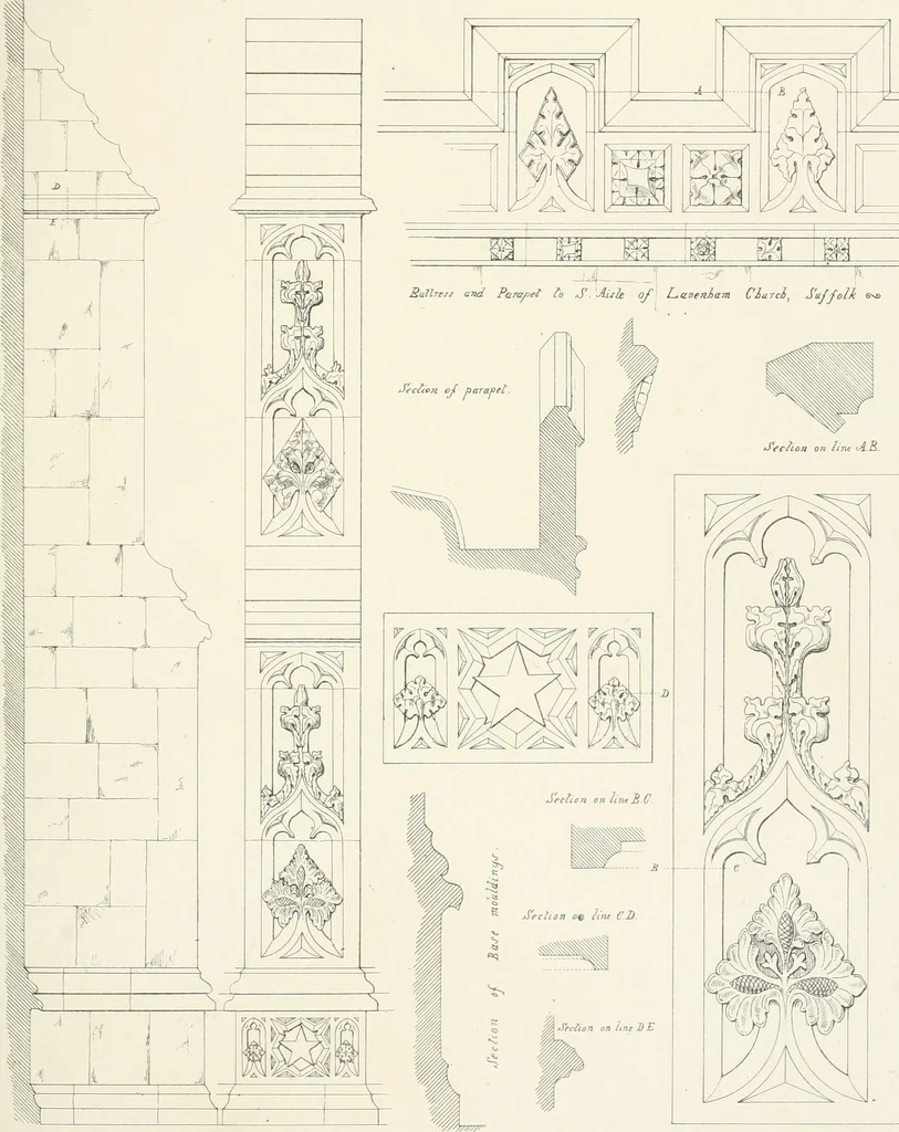 An illustration from An analysis of Gothick architecture ;, 1847, leaf 28