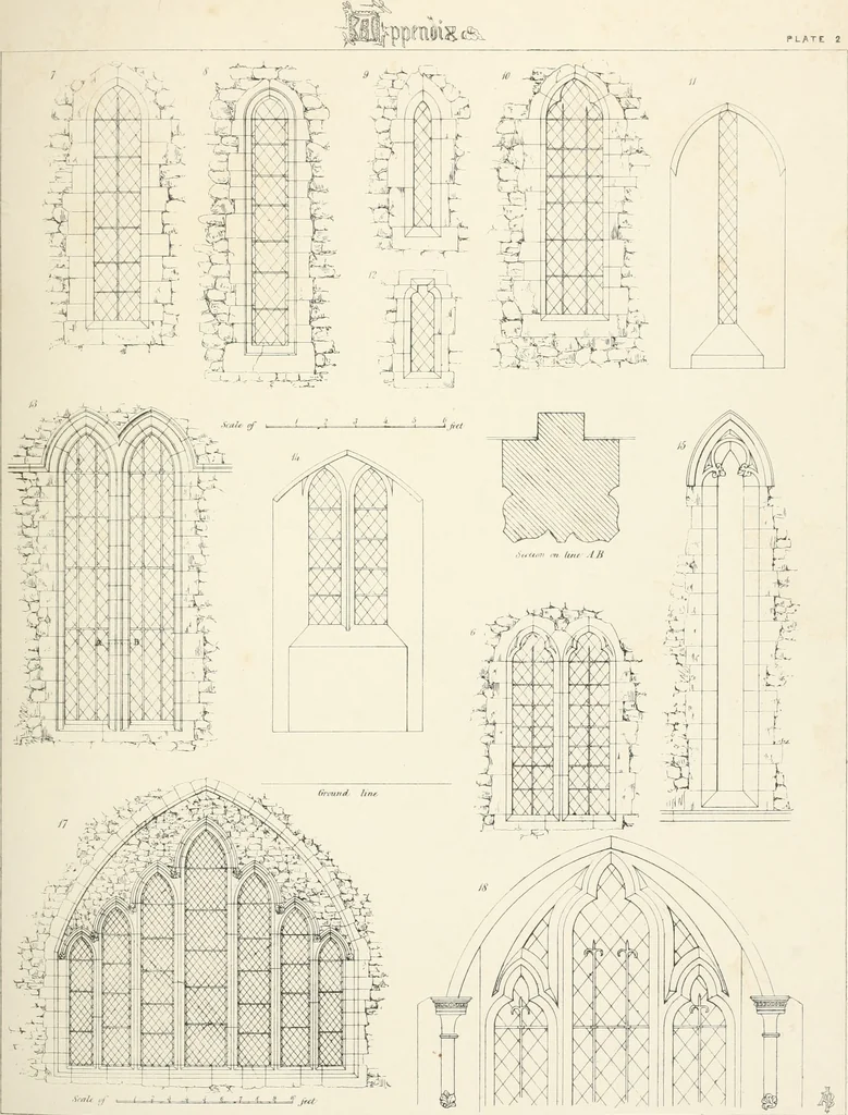 An illustration from An analysis of Gothick architecture ;, 1847, leaf 54