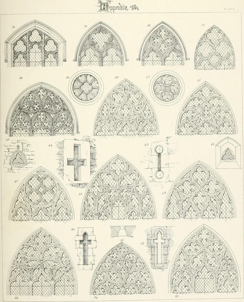 An illustration from An analysis of Gothick architecture ;, 1847, leaf 58