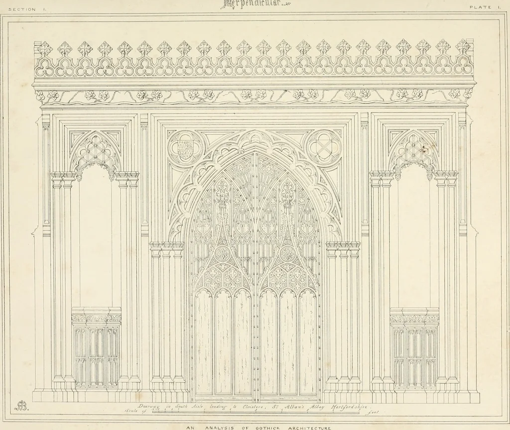 An illustration from An analysis of Gothick architecture ;, 1847, leaf 6