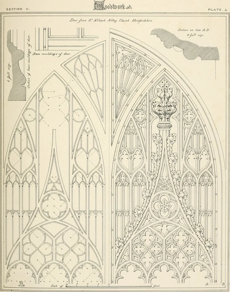 An illustration from An analysis of Gothick architecture ;, 1847, leaf 72