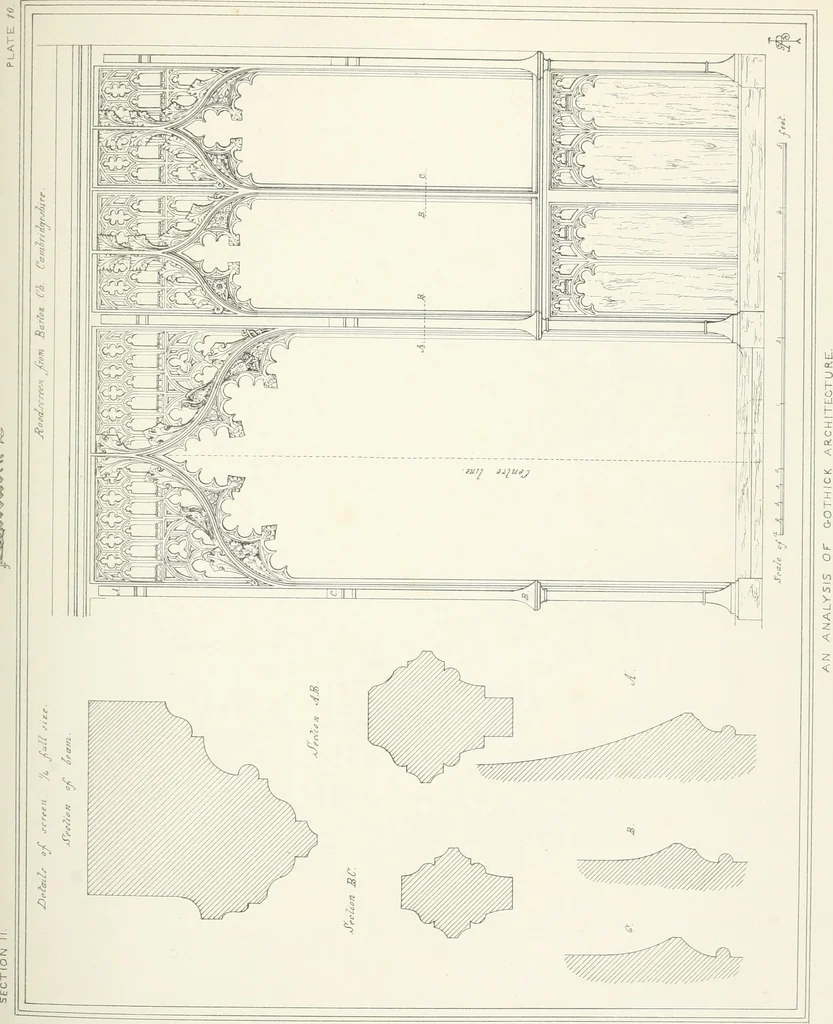An illustration from An analysis of Gothick architecture ;, 1847, leaf 84