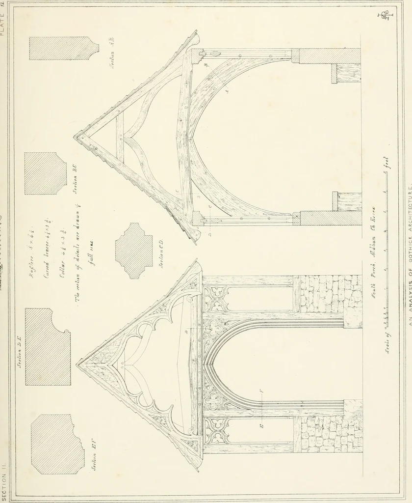 An illustration from An analysis of Gothick architecture ;, 1847, leaf 88