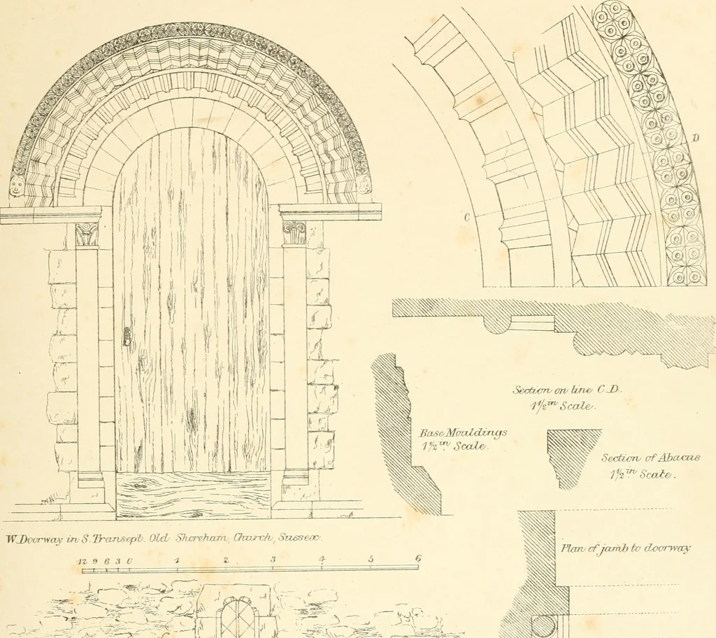 An illustration from An analysis of Gothick architecture : illustrated by a series of upwards of seven hundred examples of doorways, windows, etc., and accompanied with remarks on the several details of an ecclesiastical edifice, 1849, leaf 10