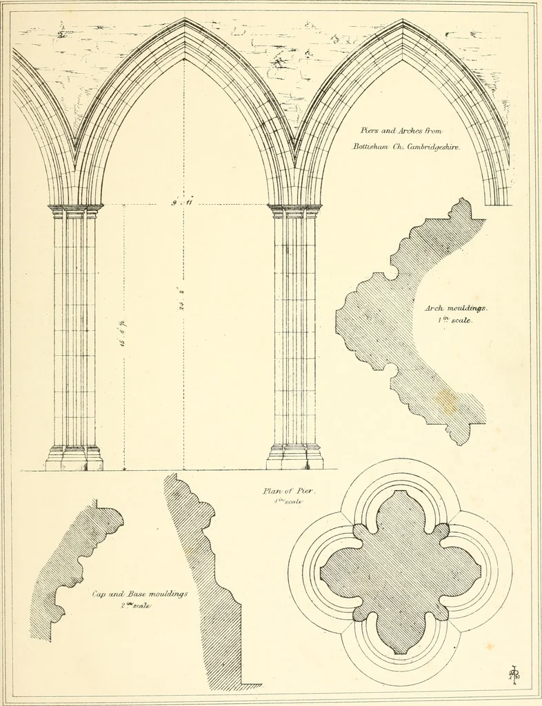 An illustration from An analysis of Gothick architecture : illustrated by a series of upwards of seven hundred examples of doorways, windows, etc., and accompanied with remarks on the several details of an ecclesiastical edifice, 1849, leaf 120