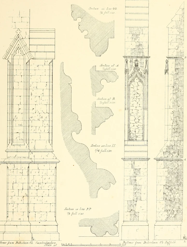 An illustration from An analysis of Gothick architecture : illustrated by a series of upwards of seven hundred examples of doorways, windows, etc., and accompanied with remarks on the several details of an ecclesiastical edifice, 1849, leaf 126