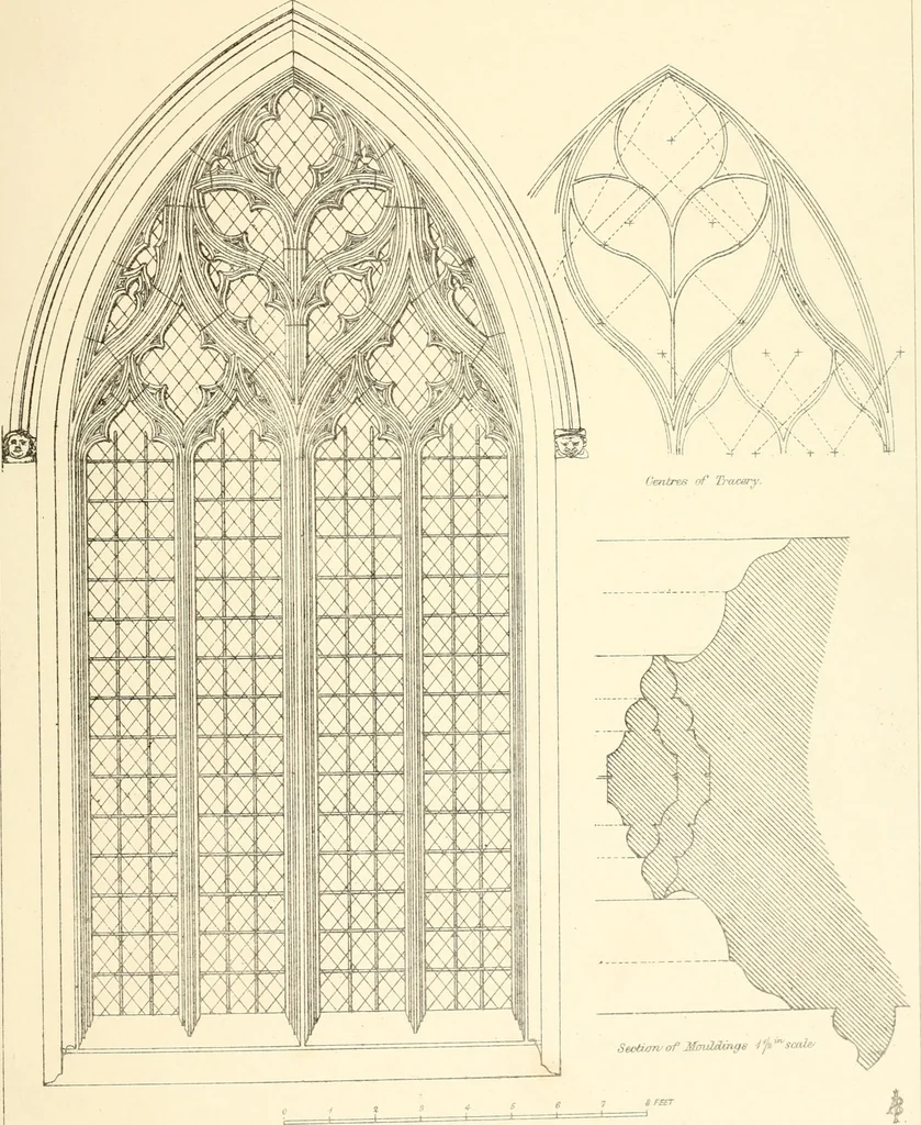 An illustration from An analysis of Gothick architecture : illustrated by a series of upwards of seven hundred examples of doorways, windows, etc., and accompanied with remarks on the several details of an ecclesiastical edifice, 1849, leaf 140