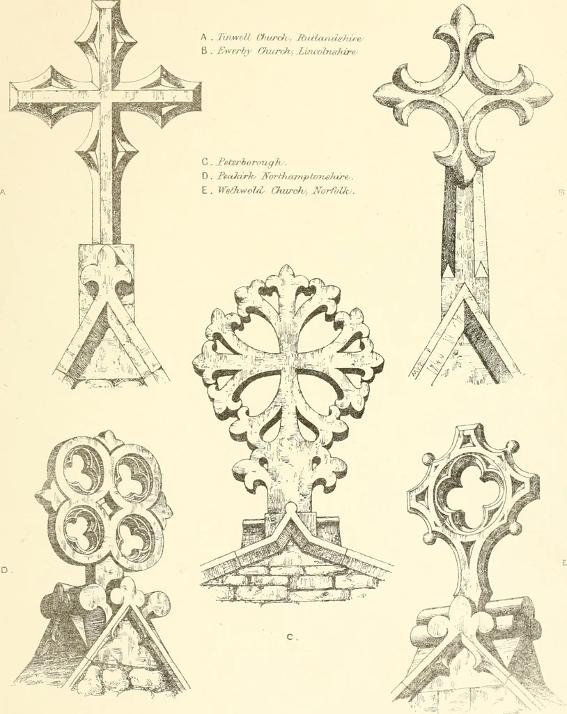 An illustration from An analysis of Gothick architecture : illustrated by a series of upwards of seven hundred examples of doorways, windows, etc., and accompanied with remarks on the several details of an ecclesiastical edifice, 1849, leaf 144