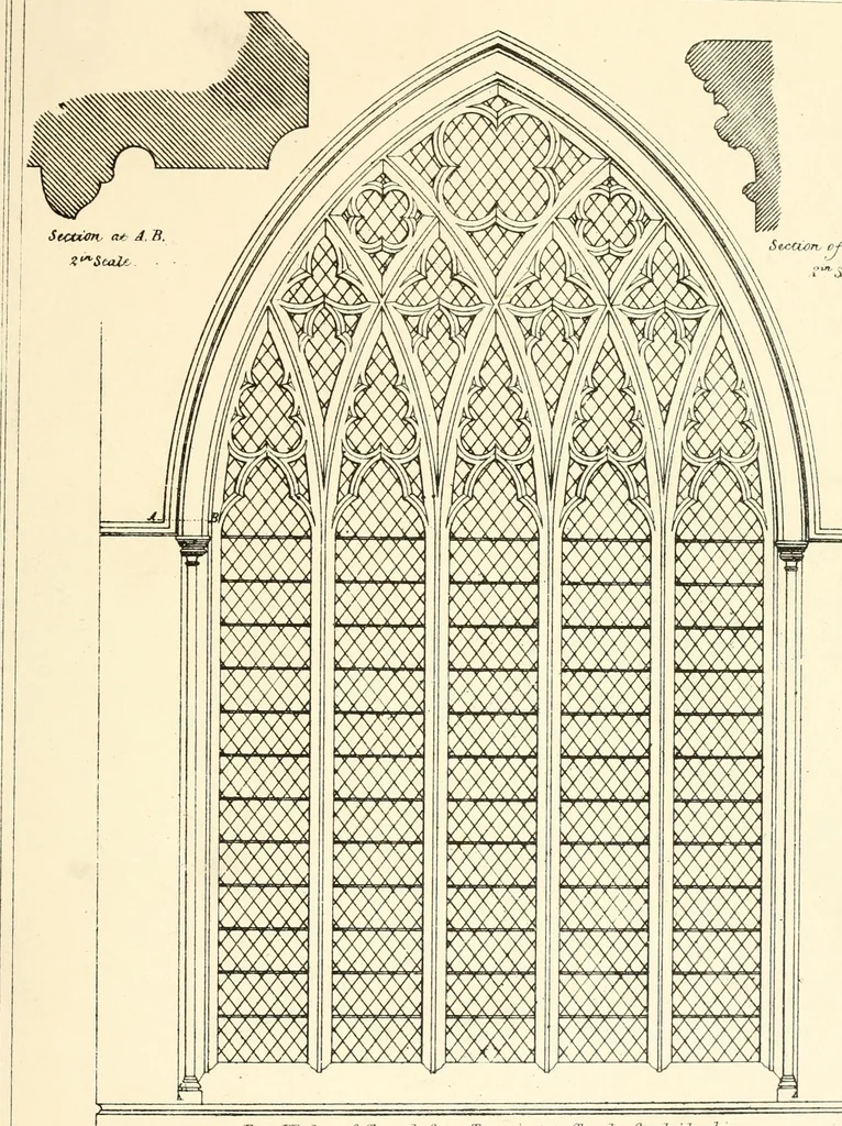 An illustration from An analysis of Gothick architecture : illustrated by a series of upwards of seven hundred examples of doorways, windows, etc., and accompanied with remarks on the several details of an ecclesiastical edifice, 1849, leaf 146