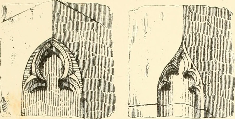 An illustration from An analysis of Gothick architecture : illustrated by a series of upwards of seven hundred examples of doorways, windows, etc., and accompanied with remarks on the several details of an ecclesiastical edifice, 1849, leaf 156