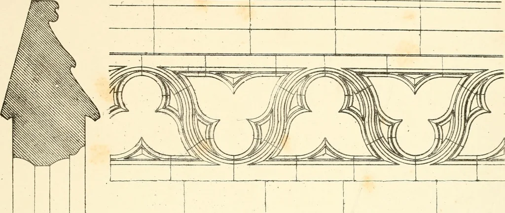 An illustration from An analysis of Gothick architecture : illustrated by a series of upwards of seven hundred examples of doorways, windows, etc., and accompanied with remarks on the several details of an ecclesiastical edifice, 1849, leaf 162