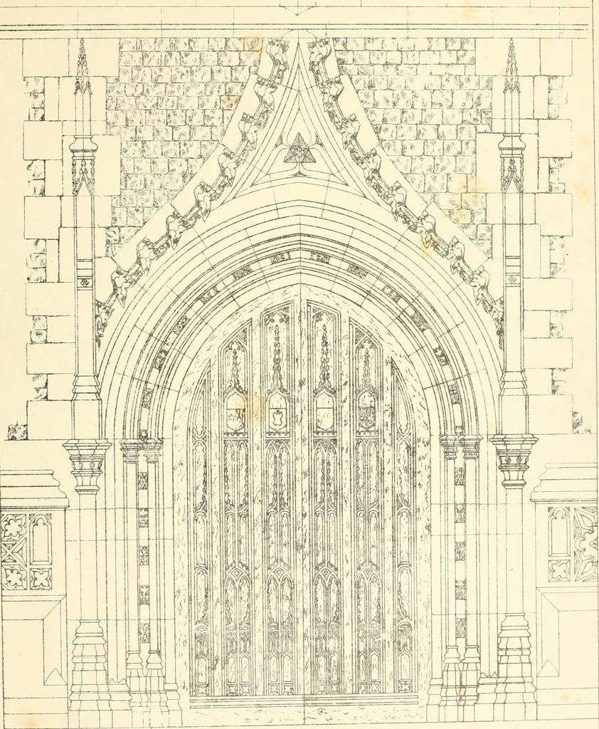 An illustration from An analysis of Gothick architecture : illustrated by a series of upwards of seven hundred examples of doorways, windows, etc., and accompanied with remarks on the several details of an ecclesiastical edifice, 1849, leaf 172
