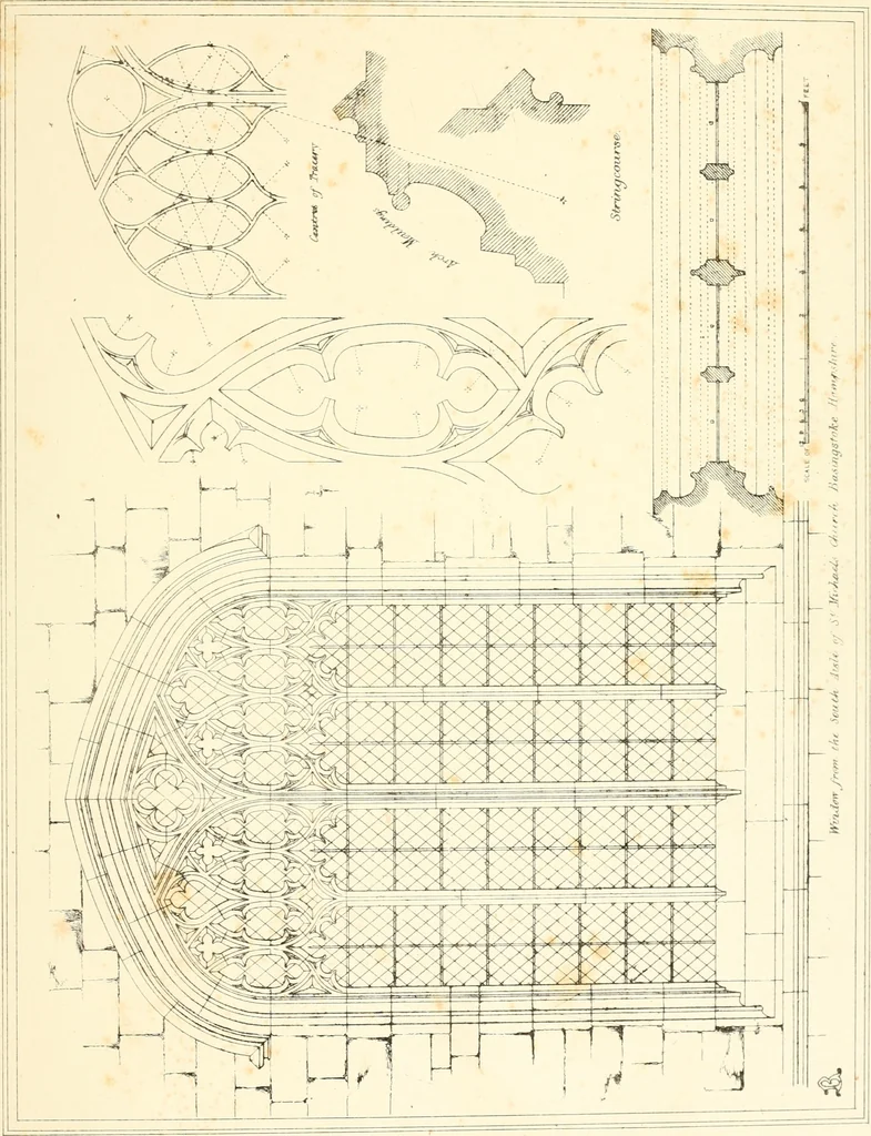 An illustration from An analysis of Gothick architecture : illustrated by a series of upwards of seven hundred examples of doorways, windows, etc., and accompanied with remarks on the several details of an ecclesiastical edifice, 1849, leaf 174