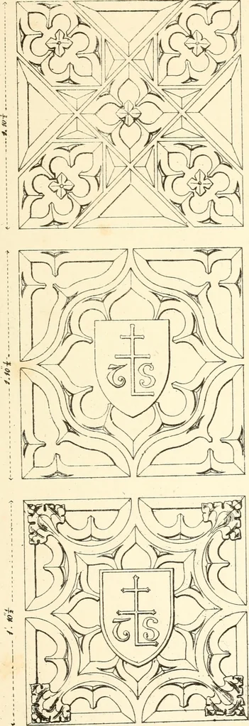 An illustration from An analysis of Gothick architecture : illustrated by a series of upwards of seven hundred examples of doorways, windows, etc., and accompanied with remarks on the several details of an ecclesiastical edifice, 1849, leaf 182