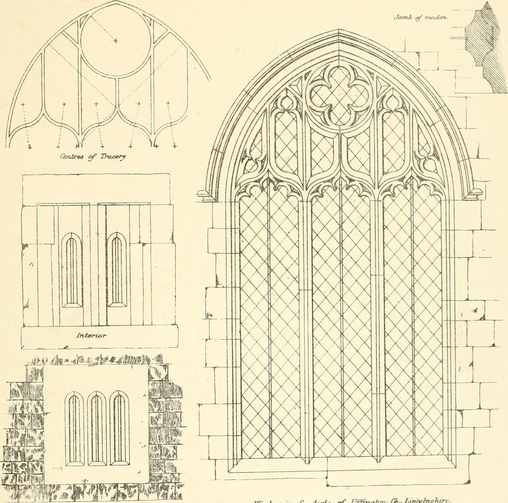 An illustration from An analysis of Gothick architecture : illustrated by a series of upwards of seven hundred examples of doorways, windows, etc., and accompanied with remarks on the several details of an ecclesiastical edifice, 1849, leaf 192