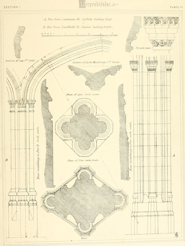 An illustration from An analysis of Gothick architecture : illustrated by a series of upwards of seven hundred examples of doorways, windows, etc., and accompanied with remarks on the several details of an ecclesiastical edifice, 1849, leaf 194