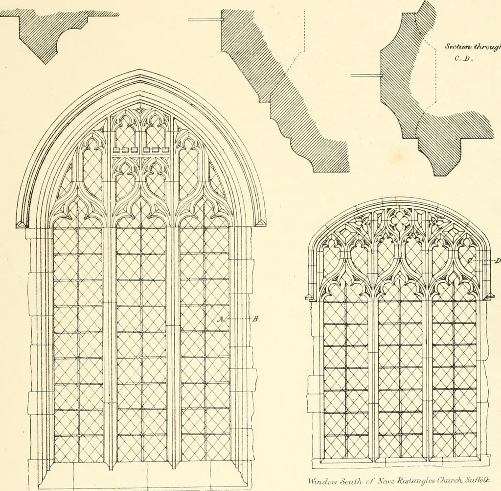 An illustration from An analysis of Gothick architecture : illustrated by a series of upwards of seven hundred examples of doorways, windows, etc., and accompanied with remarks on the several details of an ecclesiastical edifice, 1849, leaf 202