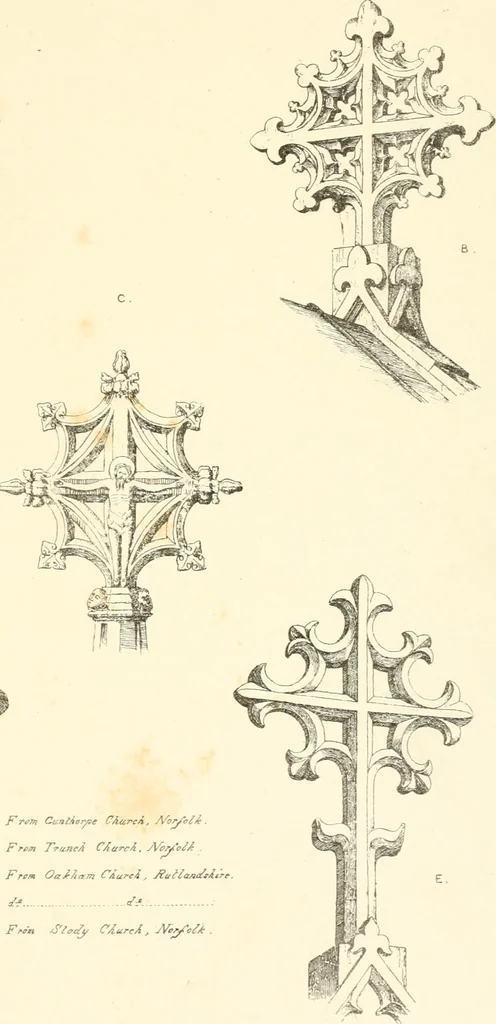 An illustration from An analysis of Gothick architecture : illustrated by a series of upwards of seven hundred examples of doorways, windows, etc., and accompanied with remarks on the several details of an ecclesiastical edifice, 1849, leaf 208