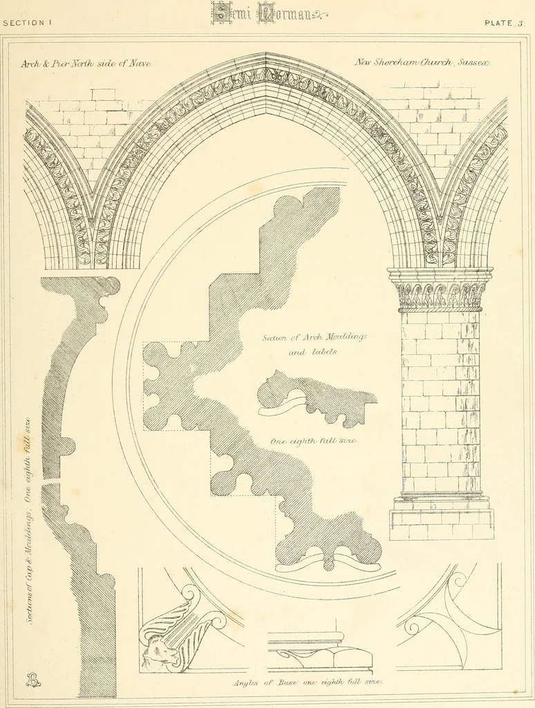 An illustration from An analysis of Gothick architecture : illustrated by a series of upwards of seven hundred examples of doorways, windows, etc., and accompanied with remarks on the several details of an ecclesiastical edifice, 1849, leaf 26