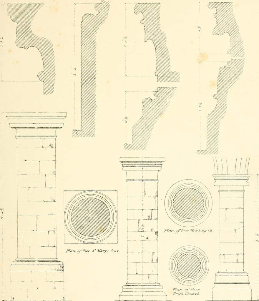 An illustration from An analysis of Gothick architecture : illustrated by a series of upwards of seven hundred examples of doorways, windows, etc., and accompanied with remarks on the several details of an ecclesiastical edifice, 1849, leaf 34