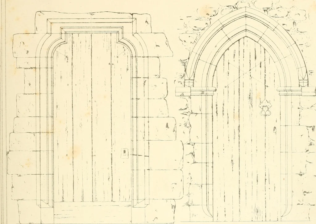 An illustration from An analysis of Gothick architecture : illustrated by a series of upwards of seven hundred examples of doorways, windows, etc., and accompanied with remarks on the several details of an ecclesiastical edifice, 1849, leaf 36