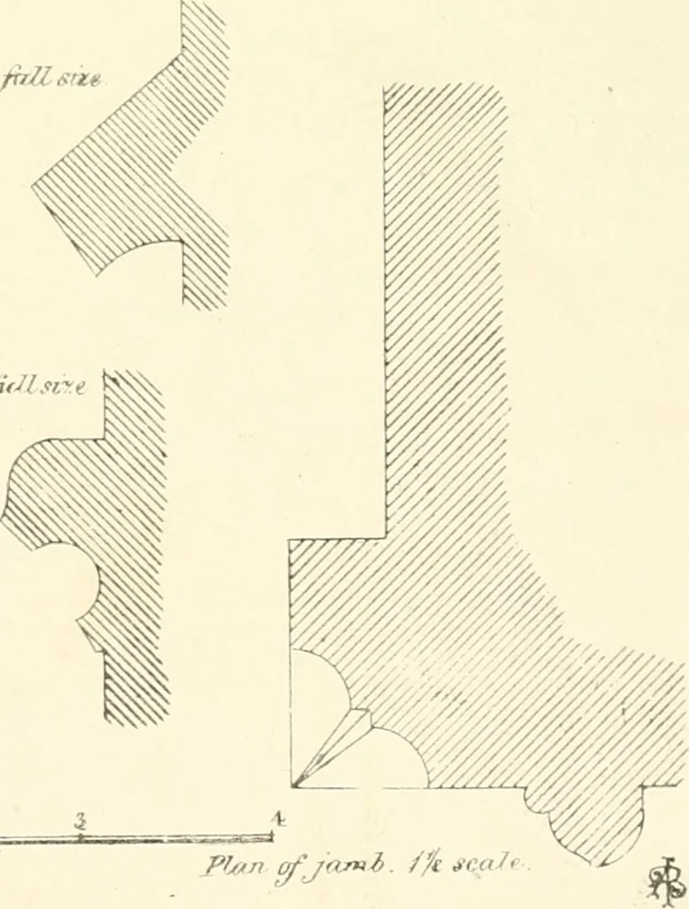 An illustration from An analysis of Gothick architecture : illustrated by a series of upwards of seven hundred examples of doorways, windows, etc., and accompanied with remarks on the several details of an ecclesiastical edifice, 1849, leaf 36