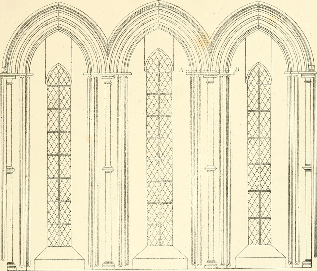 An illustration from An analysis of Gothick architecture : illustrated by a series of upwards of seven hundred examples of doorways, windows, etc., and accompanied with remarks on the several details of an ecclesiastical edifice, 1849, leaf 52