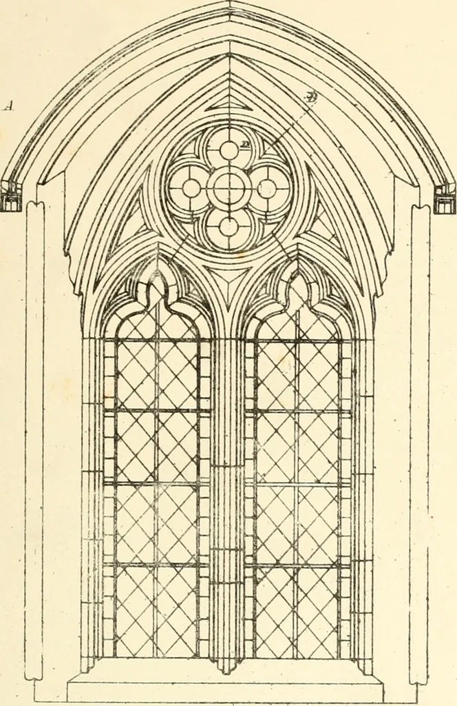 An illustration from An analysis of Gothick architecture : illustrated by a series of upwards of seven hundred examples of doorways, windows, etc., and accompanied with remarks on the several details of an ecclesiastical edifice, 1849, leaf 54