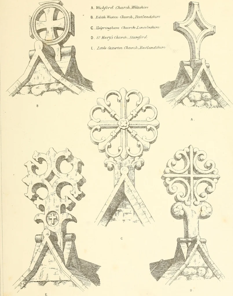An illustration from An analysis of Gothick architecture : illustrated by a series of upwards of seven hundred examples of doorways, windows, etc., and accompanied with remarks on the several details of an ecclesiastical edifice, 1849, leaf 62