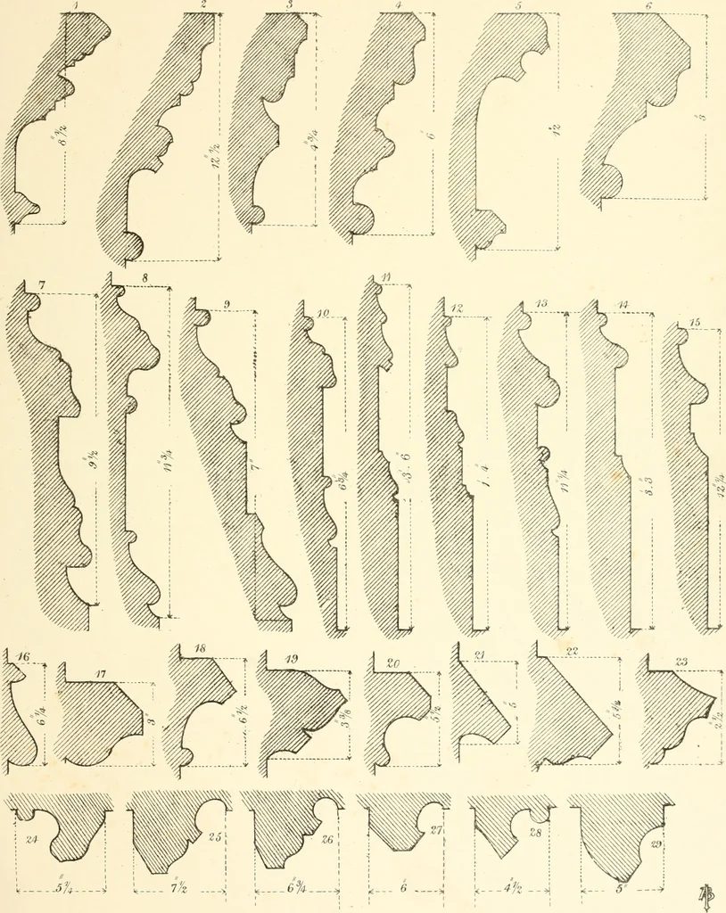 An illustration from An analysis of Gothick architecture : illustrated by a series of upwards of seven hundred examples of doorways, windows, etc., and accompanied with remarks on the several details of an ecclesiastical edifice, 1849, leaf 82